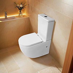 Унитаз напольный Azario Blanco AZ-T003B-R белый, безободковый, с бачком, с крышкой микролифт купить в интернет-магазине Sanbest