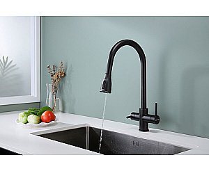 Смеситель для кухни Paulmark Lange La214212-BLM черный  купить в интернет-магазине сантехники Sanbest