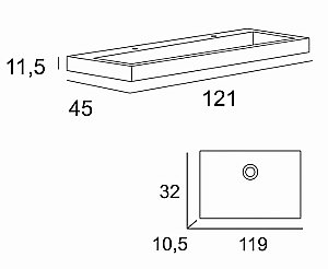Тумба с раковиной Cezares Premium Plisse 121х45 Grigio nuvola для ванной в интернет-магазине Sanbest