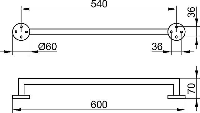 Полотенцедержатель KEUCO EDITION 90 19001010600 хром купить в интернет-магазине сантехники Sanbest