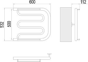 Полотенцесушитель водяной Terminus Фокстрот БШ 600х500 купить в интернет-магазине сантехники Sanbest
