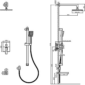 Душевая система Rush Thira TR3635-60 купить в интернет-магазине сантехники Sanbest
