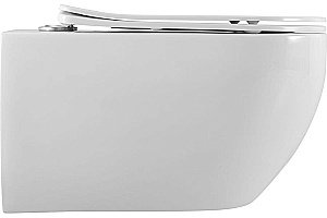 Унитаз подвесной Art&Max SIENA AM221CHR/SC белый, с сиденьем микролифт, безободковый купить в интернет-магазине Sanbest