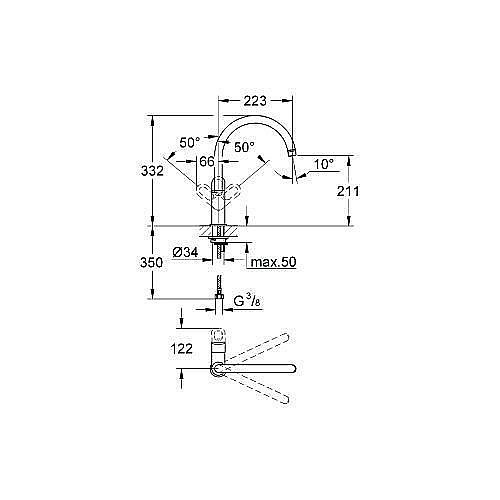 Смеситель для кухни Grohe Bauloop 31368 000 купить в интернет-магазине сантехники Sanbest