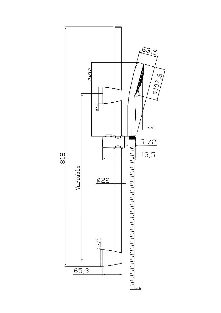 Душевой гарнитур Cersanit NENO 63068 хром купить в интернет-магазине сантехники Sanbest