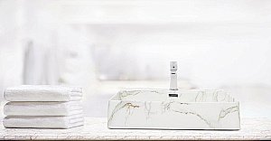 Раковина накладная WeltWasser WW ELBACH 2173 M845 60 белый мрамор купить в интернет-магазине Sanbest