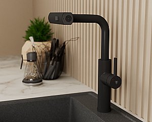 Смеситель для кухни Rush Tinos TI3732-18Black черный матовый купить в интернет-магазине сантехники Sanbest