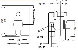 Смеситель для душа Cezares LEVICO-VDIM купить в интернет-магазине сантехники Sanbest