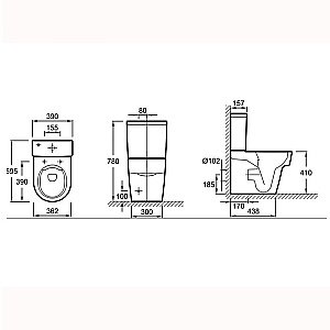 Унитаз напольный Jacob Delafon ODEON ETT212-00/UJT102-00 безободковый, с бачком, белый купить в интернет-магазине Sanbest