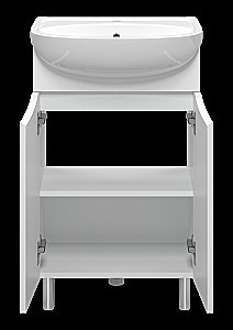 Тумба с раковиной Misty Смайл - 50 Э-Сма01050-031Пр белая для ванной в интернет-магазине Sanbest