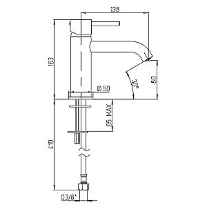 Смеситель для раковины PAINI Cox 78PZ205O черный матовый купить в интернет-магазине сантехники Sanbest