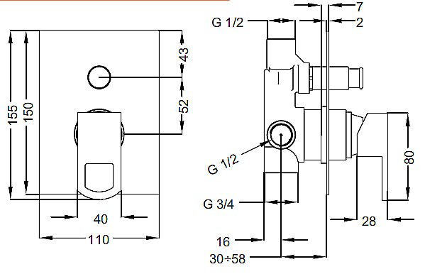 Смеситель для душа Cezares LEVICO-VDIM купить в интернет-магазине сантехники Sanbest