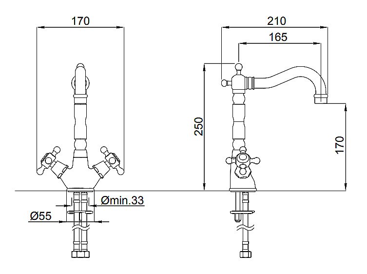 Смеситель для раковины Migliore Revival ML.REV-434 бронза купить в интернет-магазине сантехники Sanbest
