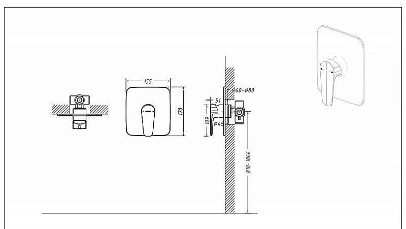Смеситель для душа Bravat Source PB8173218BW-ENG купить в интернет-магазине сантехники Sanbest