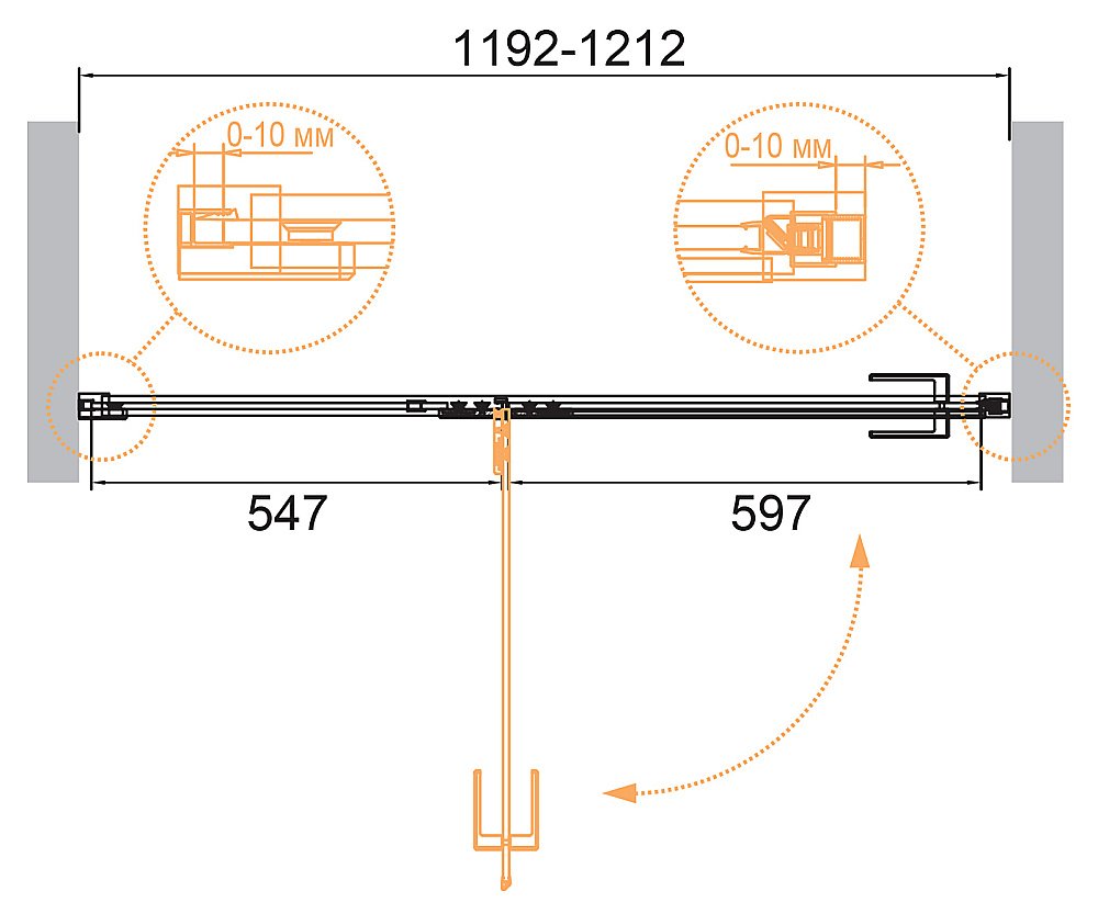 Душевая дверь Cezares BELLAGIO-B-12-120-C-NERO купить в интернет-магазине Sanbest