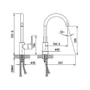 Смеситель для кухни Iddis Cuba CU5BLJ0i05 купить в интернет-магазине сантехники Sanbest