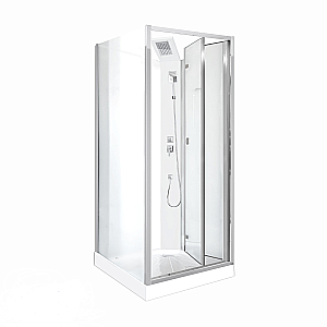 Душевая кабина Ceruttispa BELLA 90F 90x90 стекло матовое/профиль черный матовый купить в интернет-магазине Sanbest