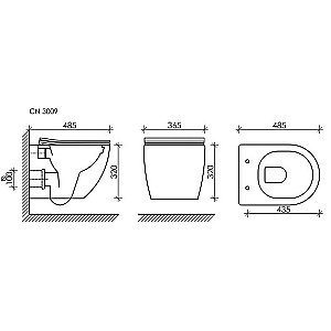 Унитаз подвесной Ceramica Nova Forma Rimless CN3009_1002B безободковый, с крышкой микролифт, с инсталляцией и черной матовой кнопкой купить в интернет-магазине Sanbest