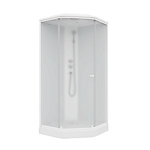Душевая кабина Parly Penta P911F, белая, 90x90x215см, матовый профиль купить в интернет-магазине Sanbest