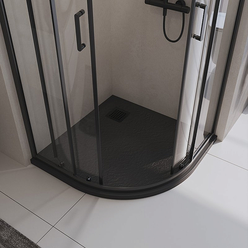 Душевой поддон Belbagno TRAY-MR-UNO-R-90-550-35-NERO-NO черный/решетка черная матовая купить в интернет-магазине Sanbest