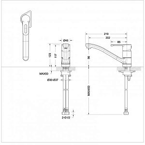 Смеситель для кухни Bravat Stream-D F737163BM-1 купить в интернет-магазине сантехники Sanbest