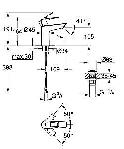 Смеситель для раковины GROHE BauLoop 23886001 хром купить в интернет-магазине сантехники Sanbest