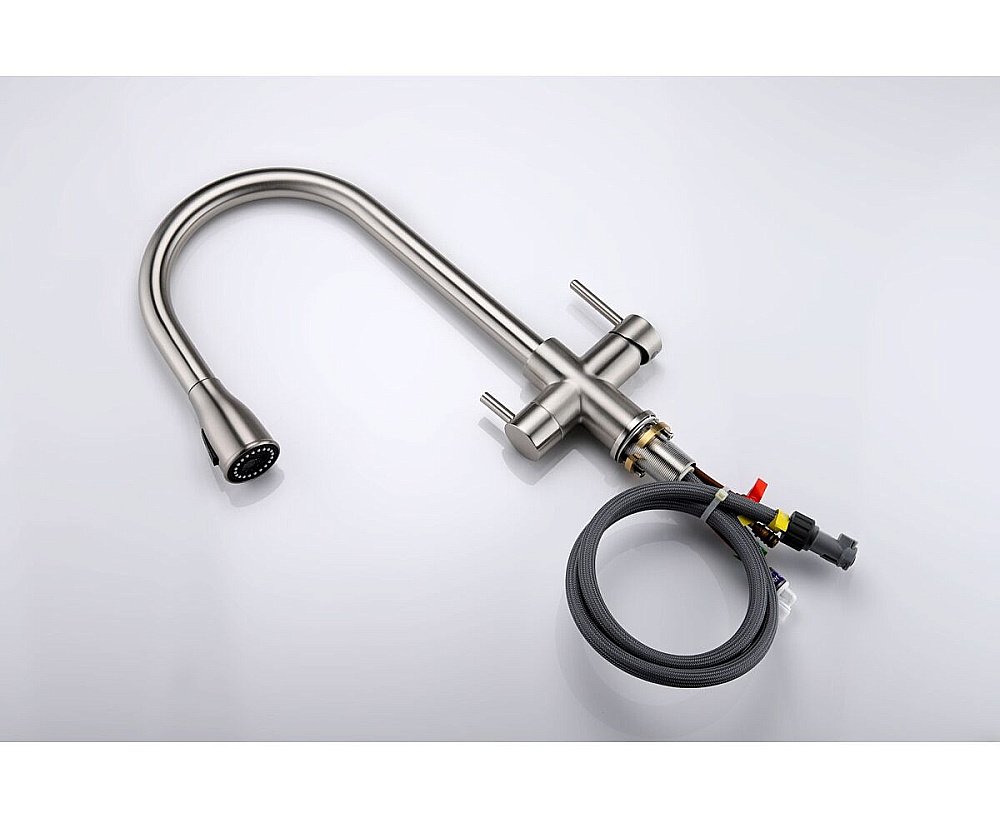 Смеситель для кухни Paulmark Lange La214212-BS брашированная сталь купить в интернет-магазине сантехники Sanbest