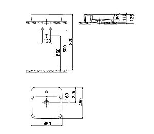 Накладная раковина CREAVIT Loop 45 LP046-00CM00E-0000 капучино матовый купить в интернет-магазине Sanbest