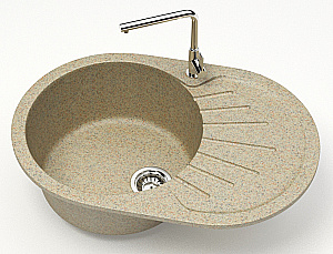 Кухонная мойка Azario Flora 73х45 CS00079915 песочная матовая купить в интернет-магазине сантехники Sanbest