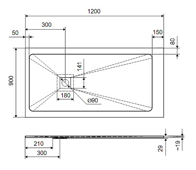 Душевой поддон Excellent Arda 120x90 белый купить в интернет-магазине Sanbest