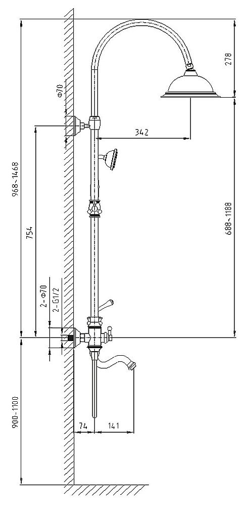 Душевая система Timo Adelia SX-6010/04 черная матовая купить в интернет-магазине сантехники Sanbest