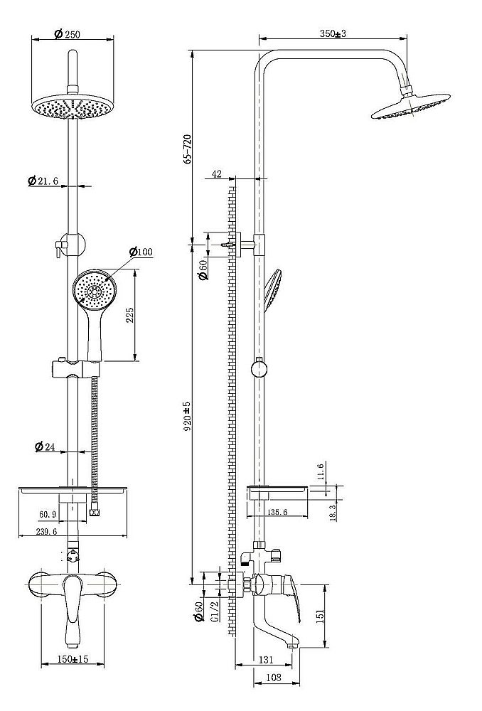 Душевая система Lemark Linara LM0462C купить в интернет-магазине сантехники Sanbest