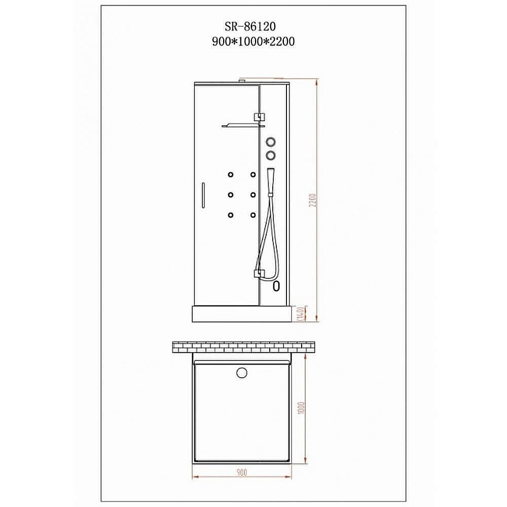 Душевая кабина Orans Basic + SR-86120 90х100 купить в интернет-магазине Sanbest
