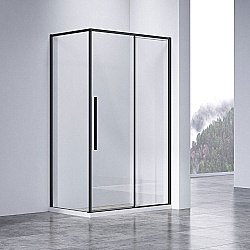 Душевой уголок Vincea SLIM-N VSR-4SN8014CLB 140x80 стекло прозрачное/профиль черный купить в интернет-магазине Sanbest