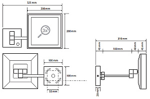 Зеркало косметическое Bemeta 116201202 хром купить в интернет-магазине сантехники Sanbest