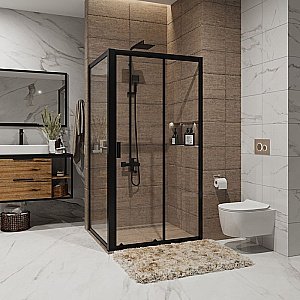 Душевой уголок Niagara Nova NG-82-11A-A100 110х100 алюминиевый профиль, прозрачный купить в интернет-магазине Sanbest