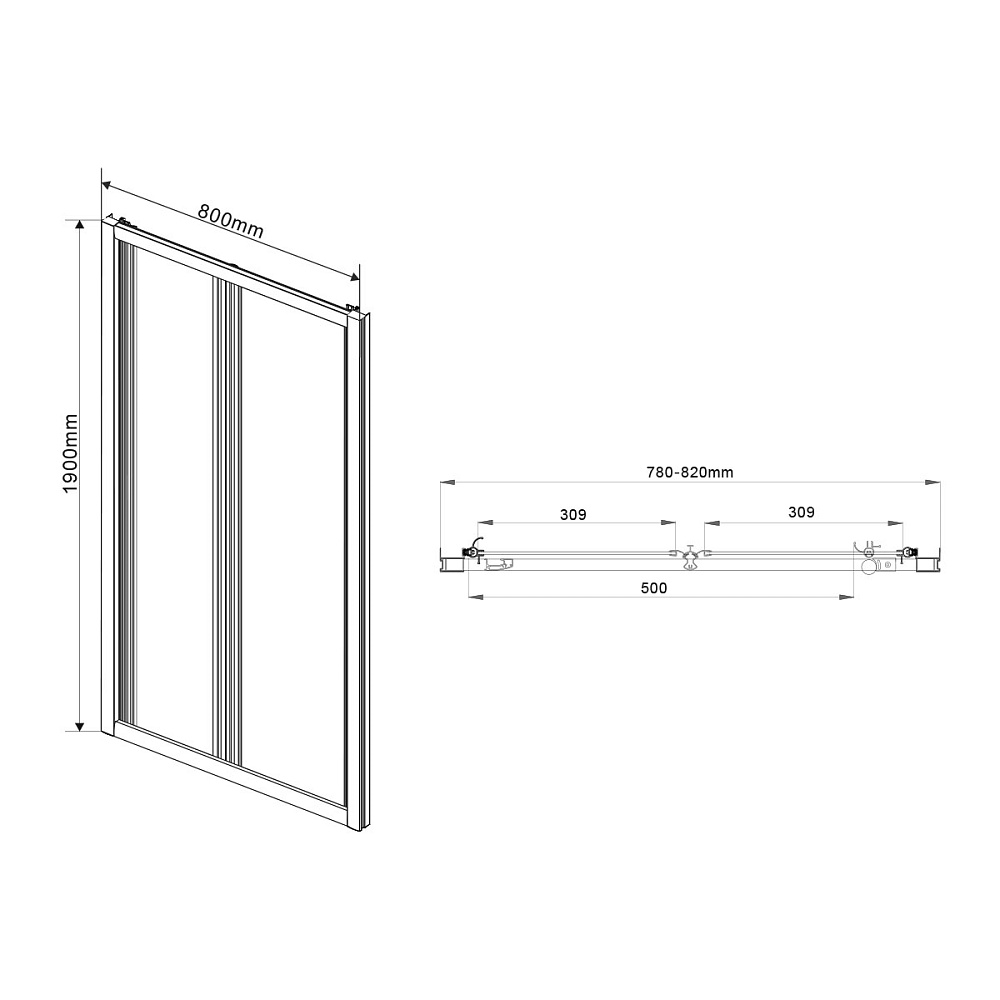 Душевая дверь Vincea Garda VDB-1G800CH 80 купить в интернет-магазине Sanbest