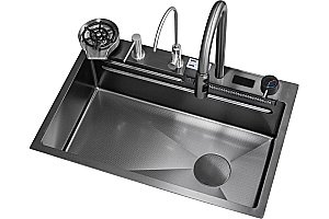 Мойка кухонная Esbano Geyserus-2 ESMKGEYS2 оружейная сталь купить в интернет-магазине сантехники Sanbest