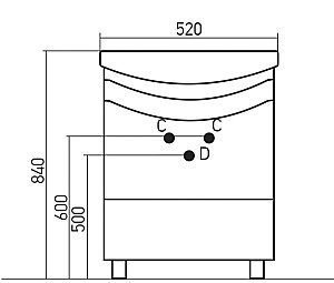 Тумба с раковиной MIXLINE РАДУГА 52 красная для ванной в интернет-магазине Sanbest