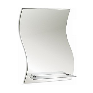 Зеркало LORANTO Волна 00000030 43х59 с полкой в ванную от интернет-магазине сантехники Sanbest