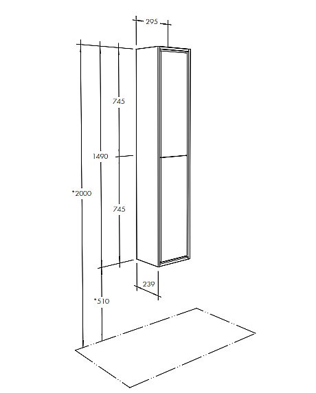 Шкаф-пенал Акватон Уэльс 1A267703WA6A0 серый для ванной в интернет-магазине сантехники Sanbest