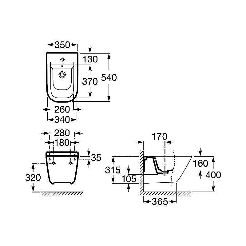 Биде подвесное Roca The Gap 357475000 купить в интернет-магазине Sanbest