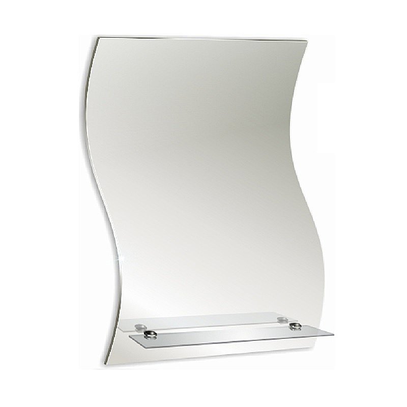 Зеркало LORANTO Волна 00000030 43х59 с полкой в ванную от интернет-магазине сантехники Sanbest