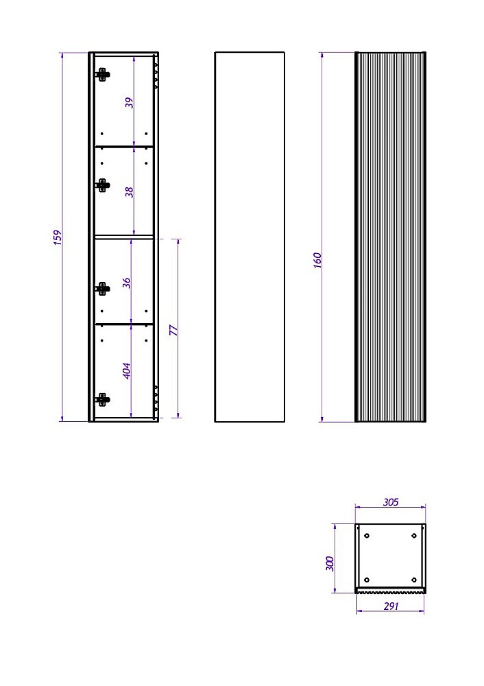 Пенал LA FENICE Terra Bianco 30 белый для ванной в интернет-магазине сантехники Sanbest