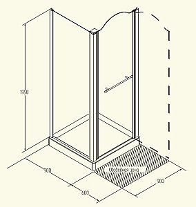 Душевой уголок Migliore Diadema ML.DDM-22.193.ST.CR 90x90 стекло матовое/профиль хром купить в интернет-магазине Sanbest