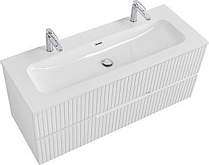 Тумба с раковиной Cezares DUET-N 120 DUET-N-1200-2C-SO-FBS-P ясень белая софт для ванной в интернет-магазине Sanbest