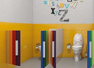 Унитаз напольный детский с функцией биде CREAVIT COCUK белый с декором, с бачком, с крышкой купить в интернет-магазине Sanbest