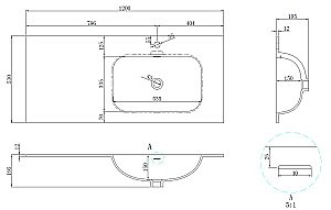 Раковина Vincea Elise VCB-4EL120MW белый матовый купить в интернет-магазине Sanbest