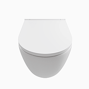 Унитаз подвесной Aquatek ПОЛАРИС AQ0700-00+INS-0000012+KDI-0000036+KKI-0000002 белый, безободковый, с крышкой микролифт, с инсталляцией и кнопкой нержавеющая сталь купить в интернет-магазине Sanbest