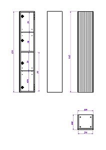 Пенал LA FENICE Terra Bianco 30 белый для ванной в интернет-магазине сантехники Sanbest